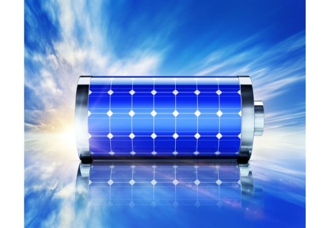 Bateria com placas solares