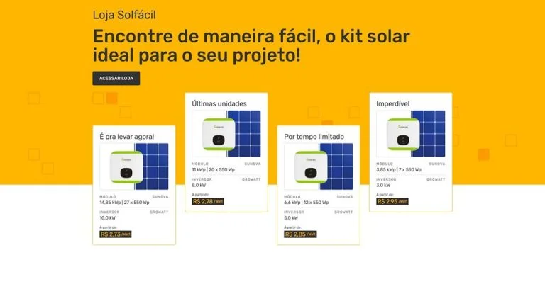 A loja Solfácil lança facilidades no acesso e aquisição de kits solares