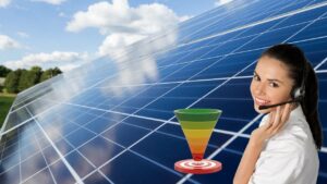 Funil de atendimento ao cliente de energia solar.